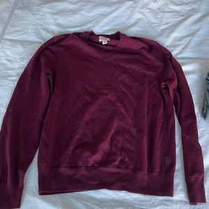 Brooks brother red fleece merino wool v neck